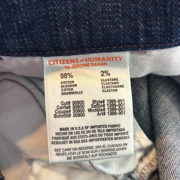 Citizens of Humanity Dani Cropped Straight Leg Blue Jeans Women’s Size 30 - Picture 9 of 13